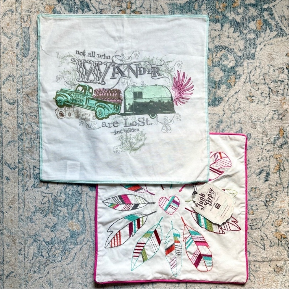 NEW Pottery Barn Kids Junk Gypsy Lot of 2 Pillow Cases Shams Boho Teenager Room